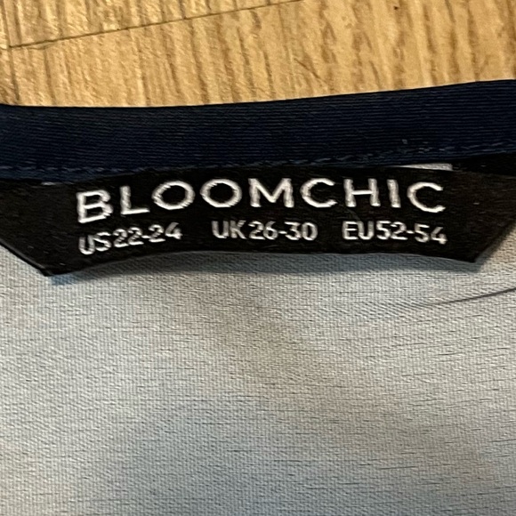 NWOT BloomChic Stone blue floral Detail Flutter Sleeve Blouse Size 22-24/3X - Picture 9 of 11